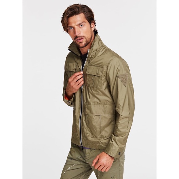 New GUESS Men's Printed Camo Jacket SZ L - Picture 1 of 7